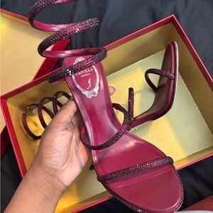 Rene Caovilla Red Heels Elegant Design